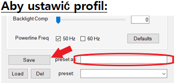 Aby ustawić profil: