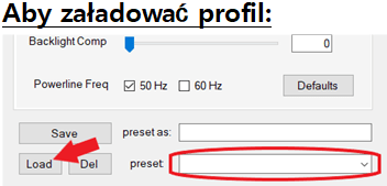 Aby załadować profil: