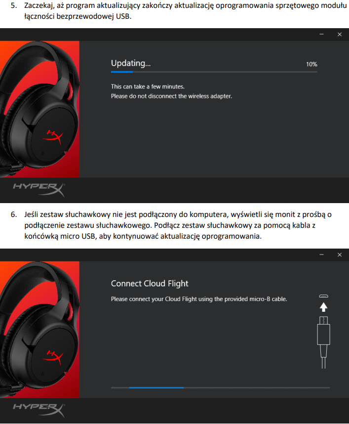 Program do aktualizacji oprogramowania sprzętowego zestawu słuchawkowego HyperX Cloud Flight