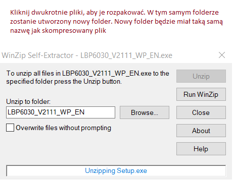 Instalowanie sterownika drukarki