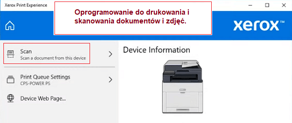 Oprogramowanie do drukowania i skanowania dokumentów i zdjęć.