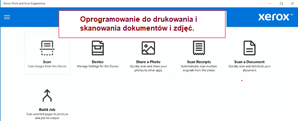 Oprogramowanie do drukowania i skanowania dokumentów i zdjęć.