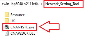 najpierw skonfiguruj ustawienia sieci za pomocą programu [MF/LBP Network Setup Tool]