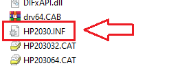 W środku znajdź plik HP2030.INF